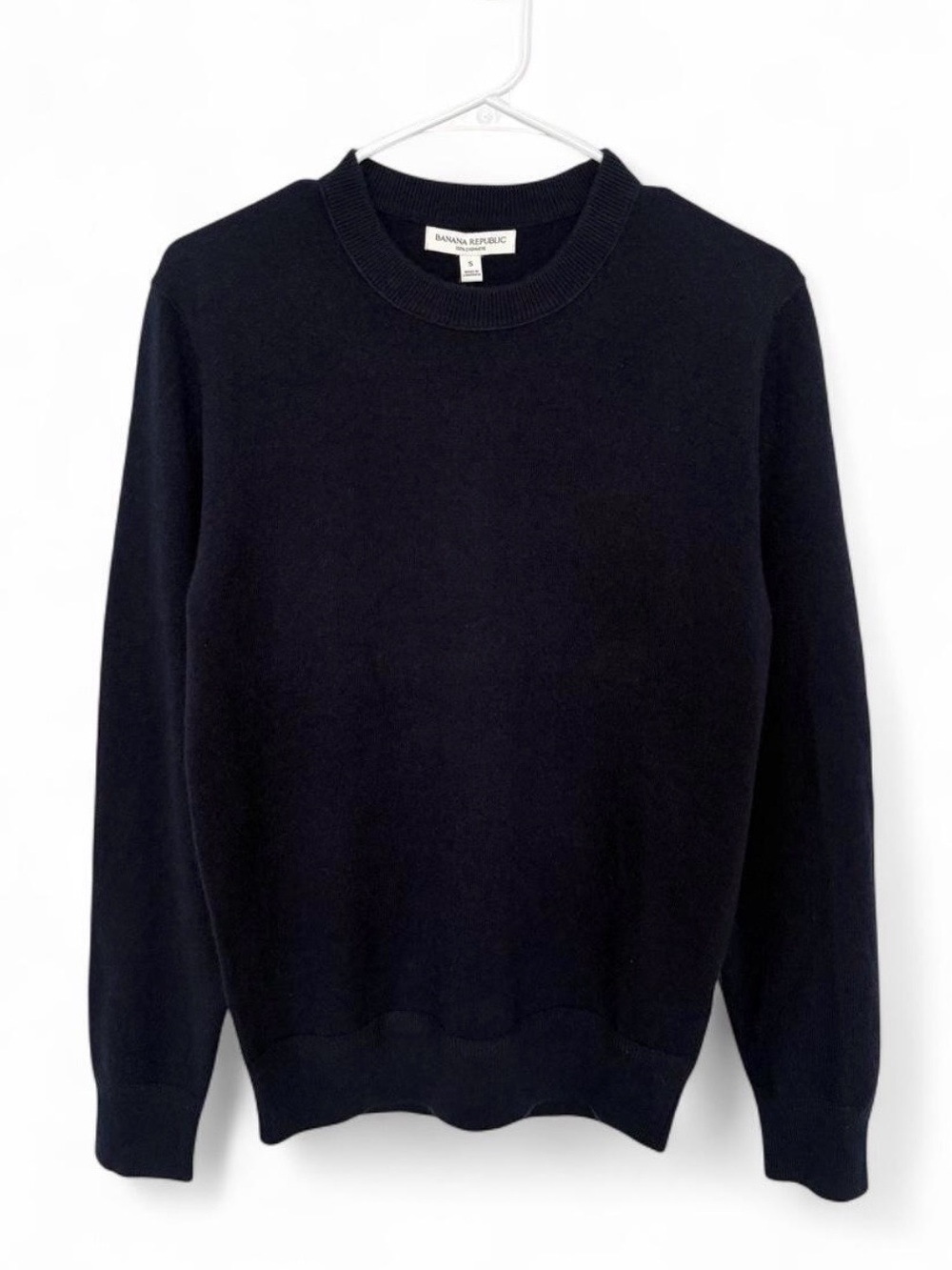 NWT Women's Banana Republic Cashmere Navy Crewneck Long Sleeve Sweater Small